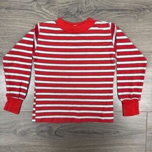 Vintage Buster Brown USA Kids Shirt Red White Blue Striped Cotton Size 5 Retro